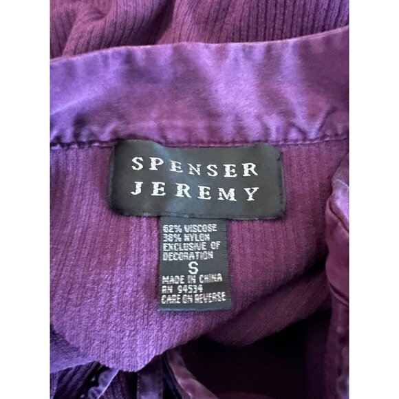 Spenser Jeremy Knit Dress Purple Ribbed Long Sleeve Bodycon Belt Career Office - Picture 8 of 9